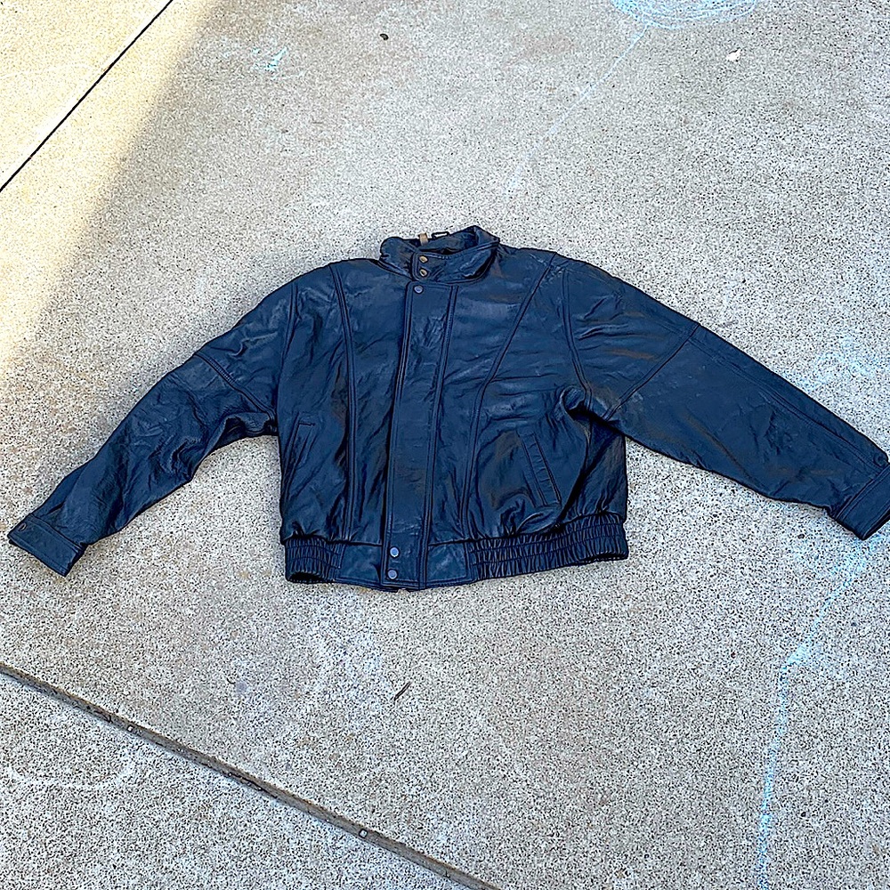 Black leather jacket